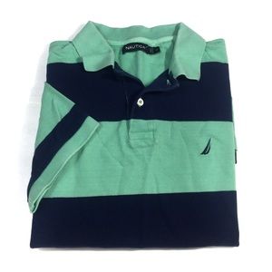 🇺🇸PO18 Nautica Preppy Brand Striped Shirt M